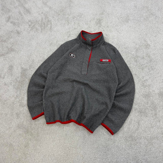 Grey Columbia PFG technical fleece Large snap T pull over y2k autumn style popper neck