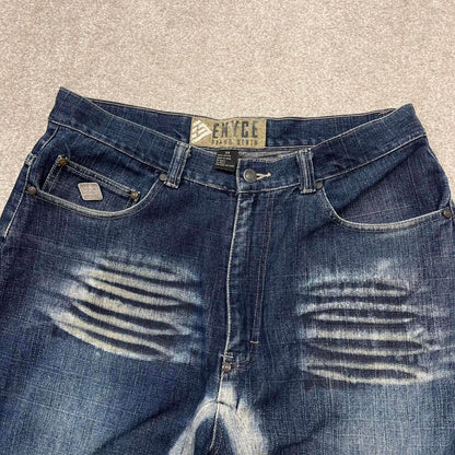 Y2k baggy Enyce shorts skater style blue Loose wide leg denim summer festival jorts