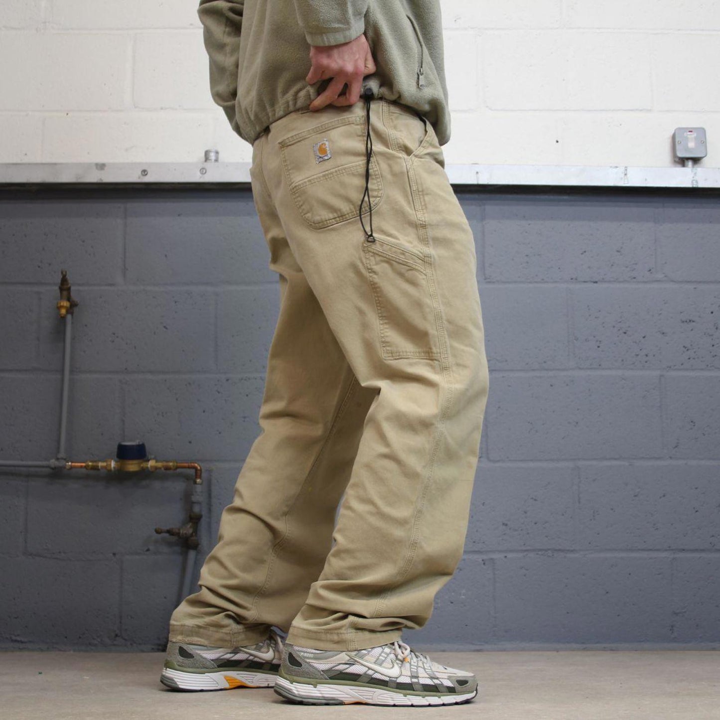 Y2K Carhartt carpenter jeans khaki Relaxed fit canvasy skate style workwear cargo pants