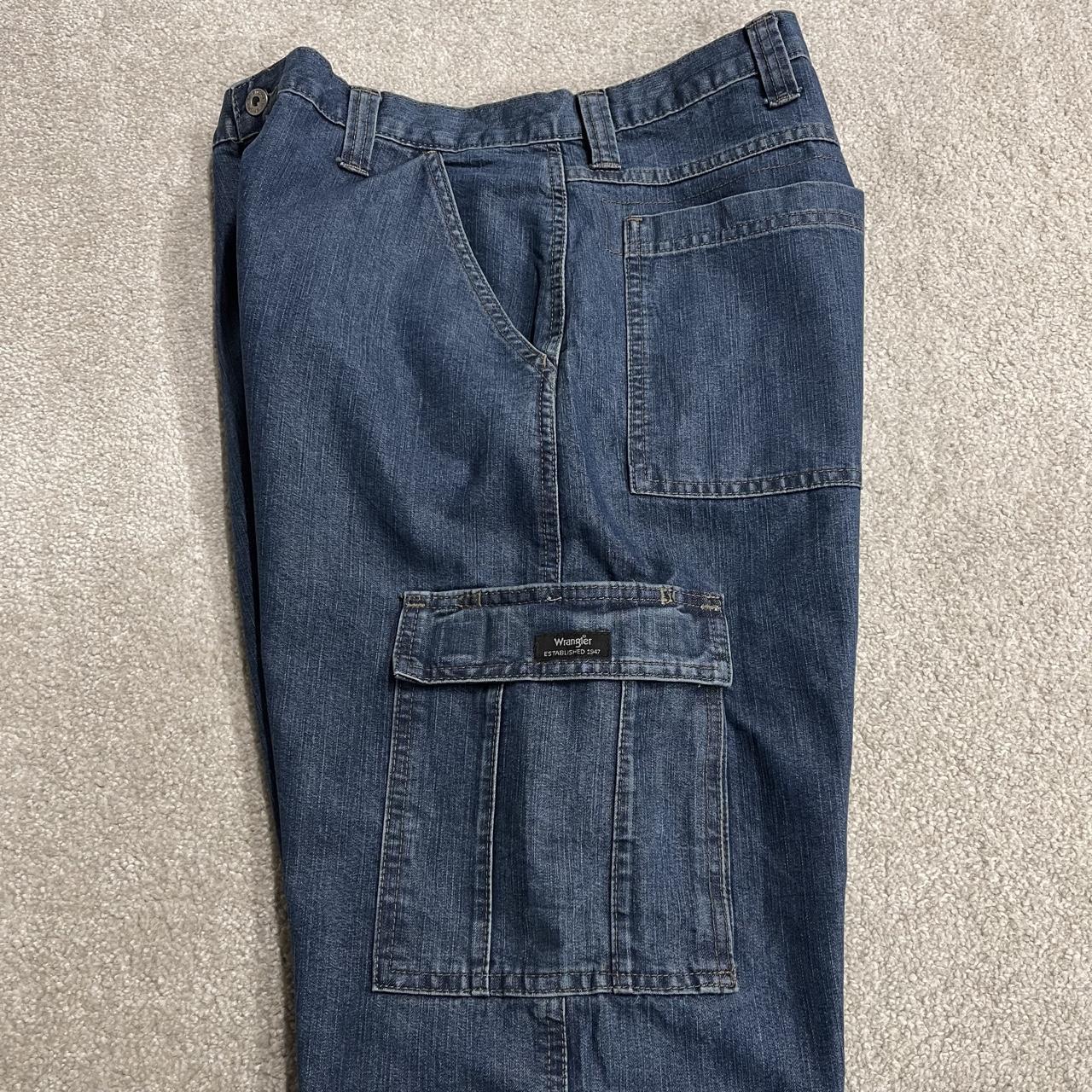 Wrangler baggy cargo jeans y2k W36L30 blue Loose fit skater workwear pants