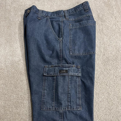 Wrangler baggy cargo jeans y2k W36L30 blue Loose fit skater workwear pants