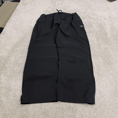 Y2K Adidas baggy waterproof tracksuit bottoms black wide leg Loose unlined rain trousers