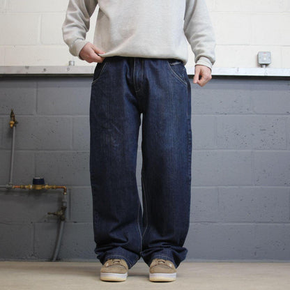 Y2K Phat Farm jeans skater style blue Loose thick wide leg denim pants