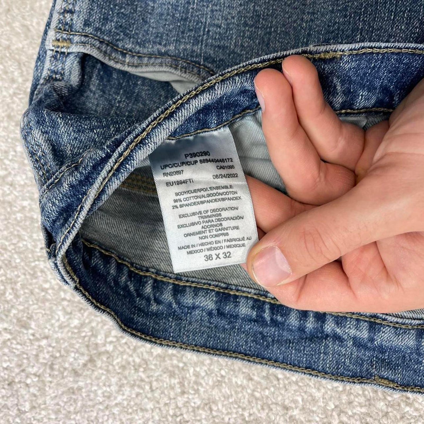 Blue Dickies carpenter jeans W36L23 loose capri 90s skater style denim work cargos