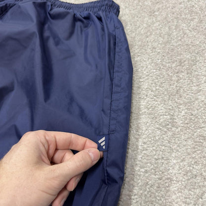 Y2K Adidas tracksuit bottoms loose leg navy small Loose lined embroidered logo casual track pants