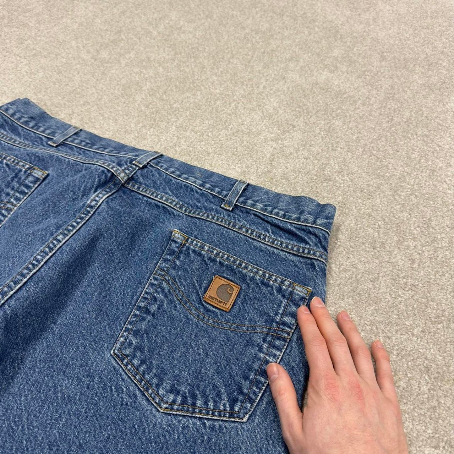 Vintage Y2K Carhartt denim jeans blue Loose straight leg skate style workwear pants