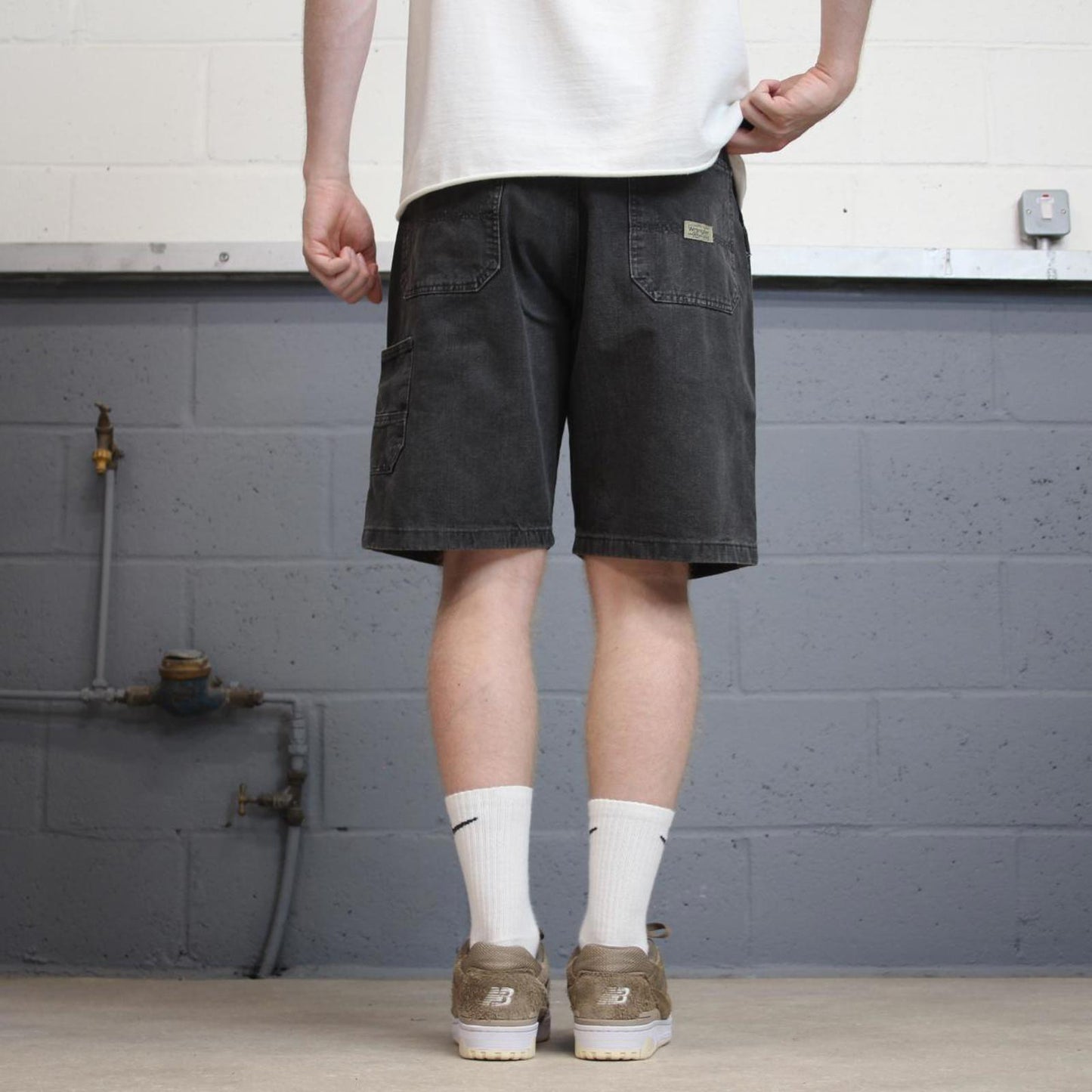 Black Wrangler carpenter jorts W31 Loose denim skate style shorts