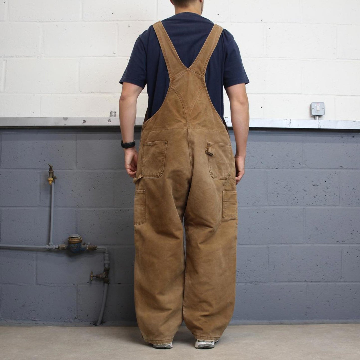 Vintage Carhartt dungarees W44L40 mens canvas overalls tan utility worker