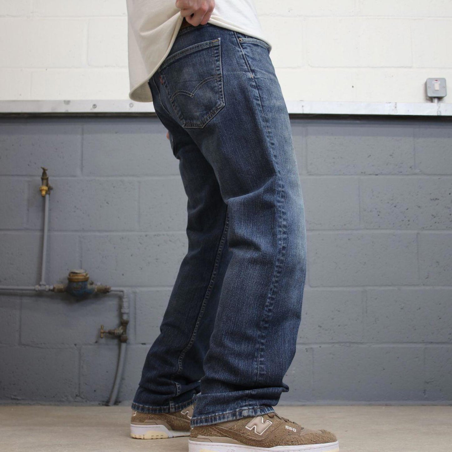 Blue Levis 505 jeans W36L30 blue loose straight leg y2k style pants red tab logo