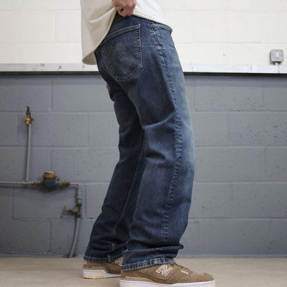 Blue Levis 505 jeans W36L30 blue loose straight leg y2k style pants red tab logo