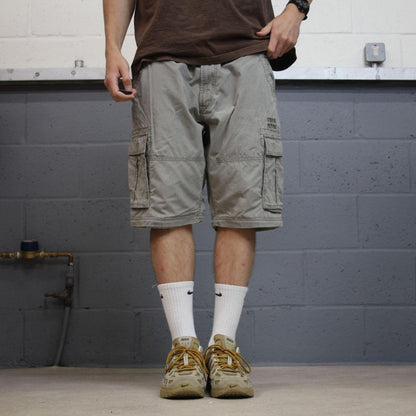 Y2K cargo shorts loose grey Loose leg utility shorts summer festival
