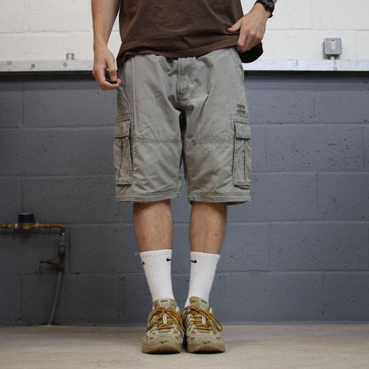 Y2K cargo shorts loose grey Loose leg utility shorts summer festival