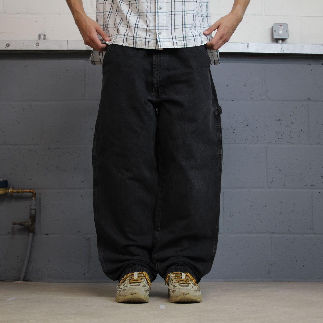 Wrangler baggy wide leg jeans y2k carpenter black Loose fit skater work pants