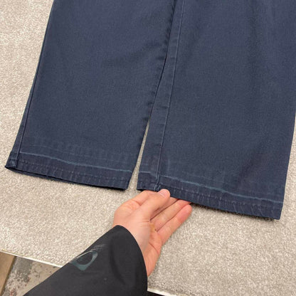 Y2K baggy pleated Dickies work pants faded navy Loose leg chino style carpenter skate trousers