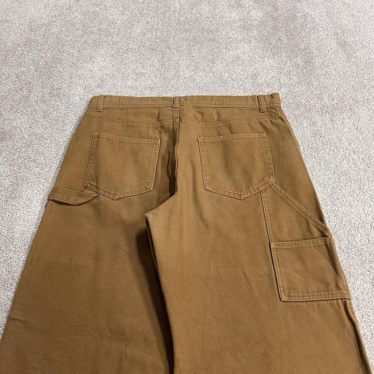 Baggy carpenter jeans wide leg y2k W34L31 tan brown No Boundaries wide leg surf skate style cargos