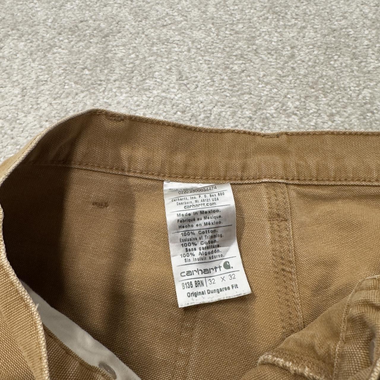 Y2K Carhartt double knee carpenter jeans tan Loose leg canvas skate style workwear cargo pants