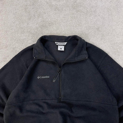 Y2K Black Columbia technical 1/4 zip fleece Large y2k style autumn