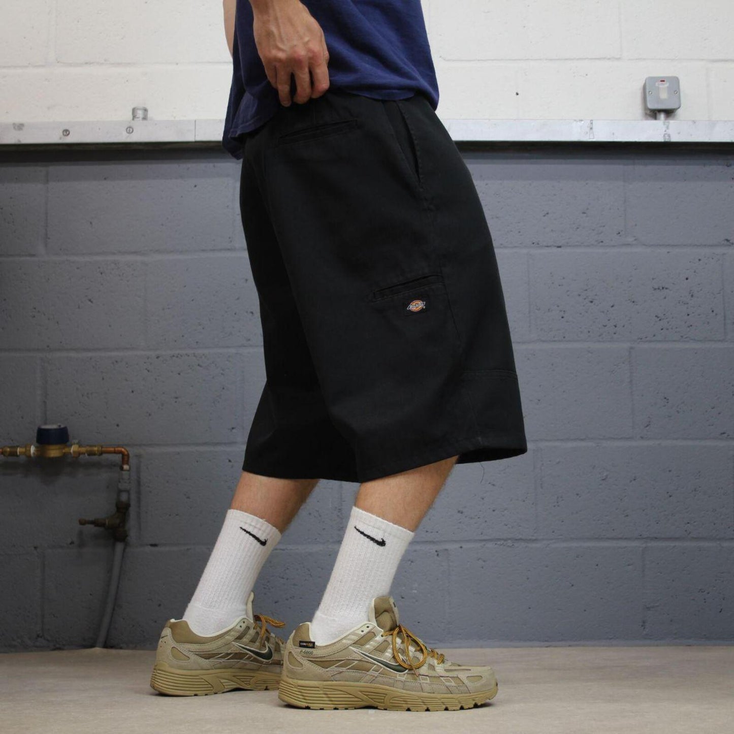 Dickies baggy chino shorts carpenter black Chino style skater shorts long wide leg festival