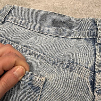 Baggy BOSS denim jorts W34 loose long denim embroidered 90s skater jorts