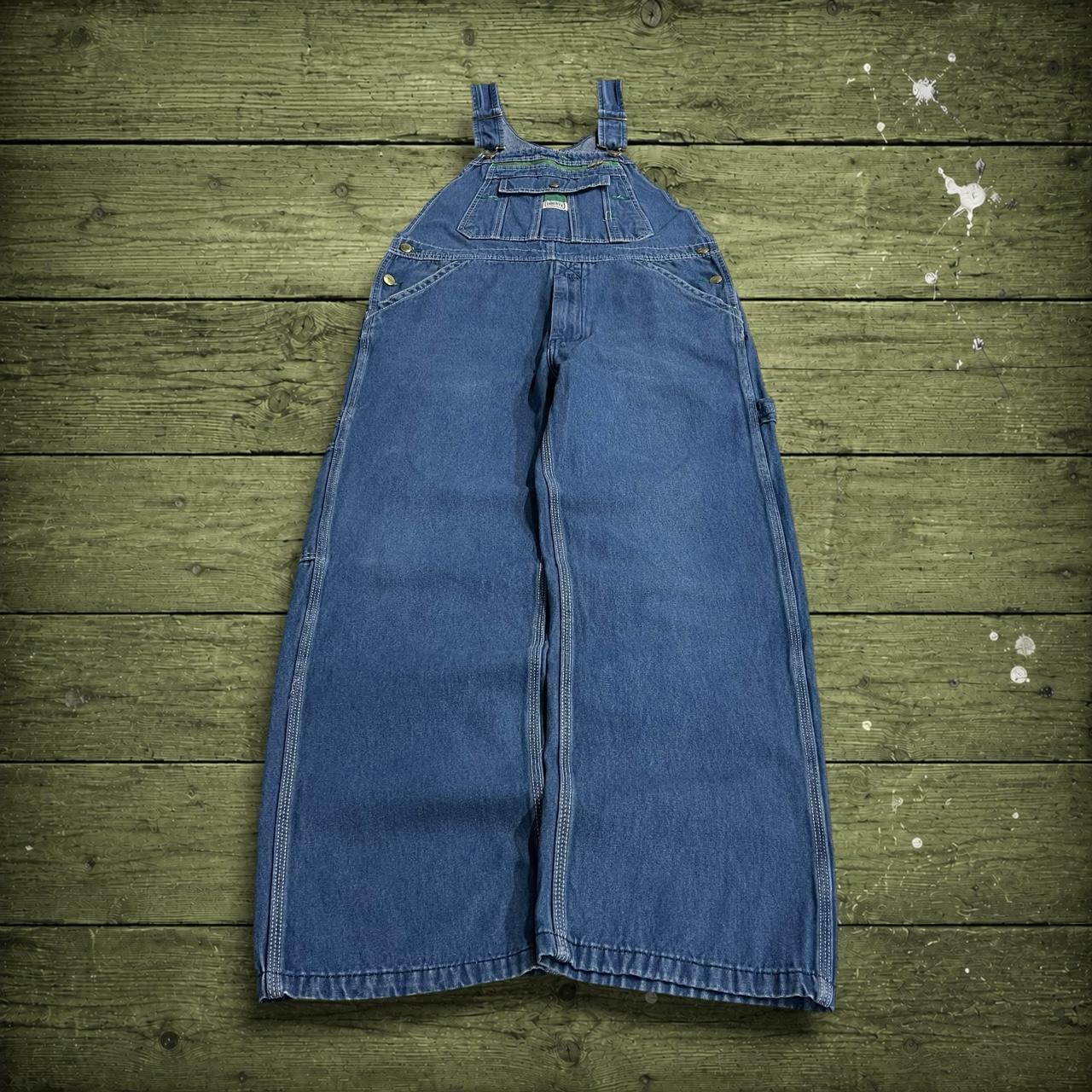 Vintage Liberty denim dungarees y2k blue Loose festival / skate wear bib utility work overalls