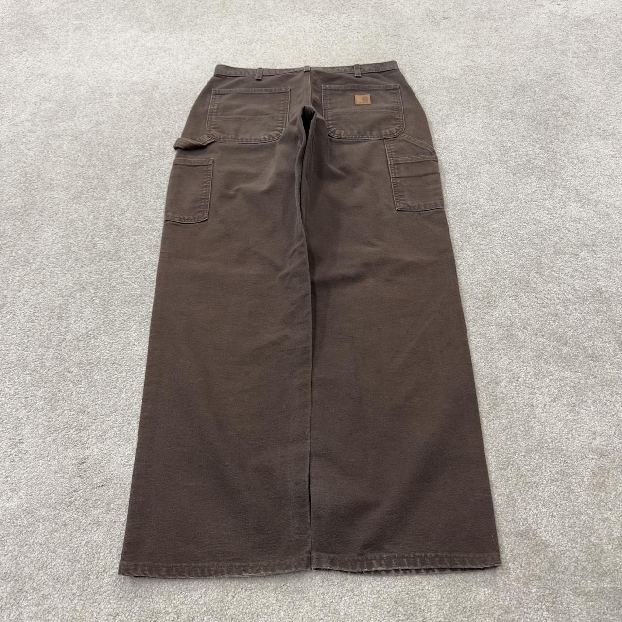 Brown baggy vintage Carhartt carpenter jeans y2k Loose leg canvas skater style workwear