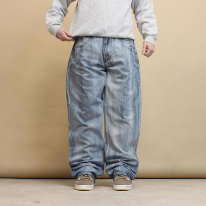 Blue Azzure baggy skate jeans W34 L34 loose denim 90s style skater jeans