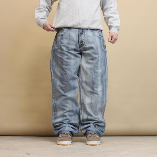 Blue Azzure baggy skate jeans W34 L34 loose denim 90s style skater jeans