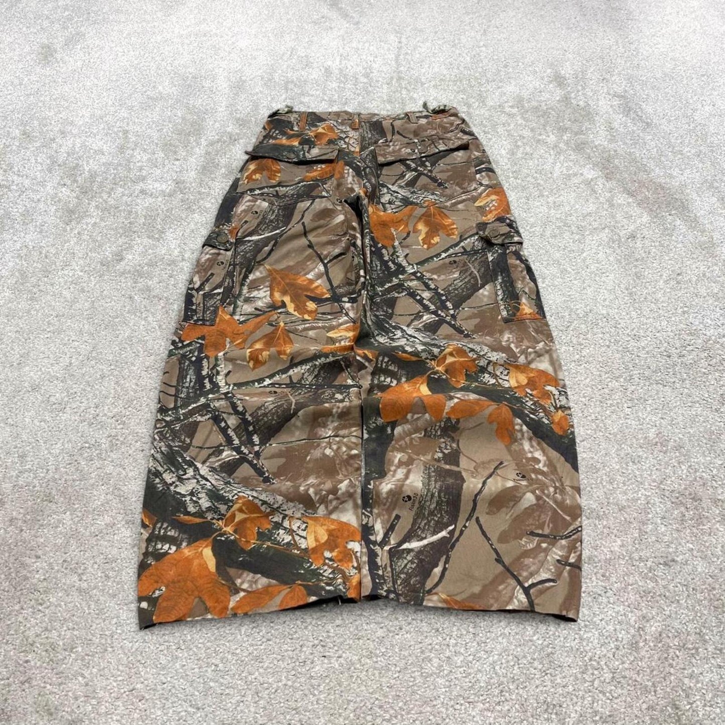 Y2k Small camo cargo pants wide leg brown Loose Outfitters Ridge tree camouflage pants