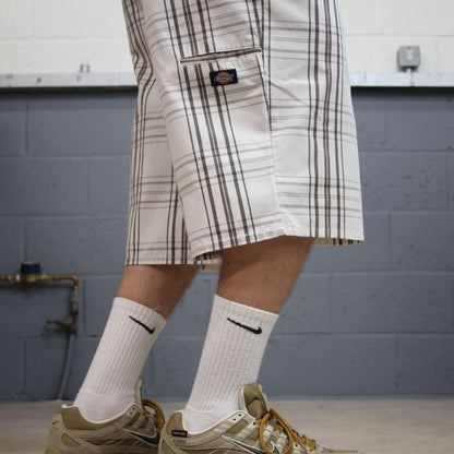 Dickies baggy checkered shorts carpenter white Chino check surf shorts long wide leg festival