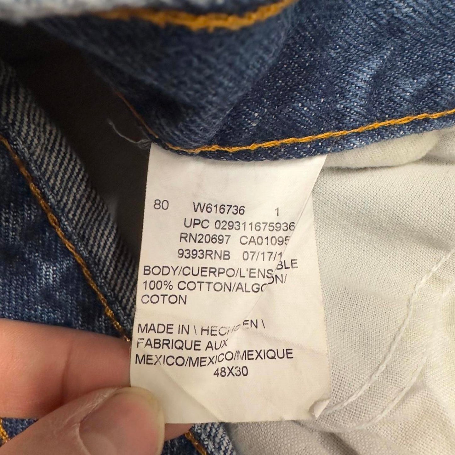 Vintage Dickies jeans loose y2k W48L28 blue denim 90s skater style 5 pocket pants