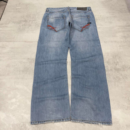 Loose Blue Rocawear jeans W38 L34 90s style hip hop jeans embroidered design