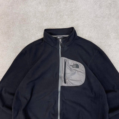 Black North Face technical fleece XL full zip up y2k 00s style autumn wear