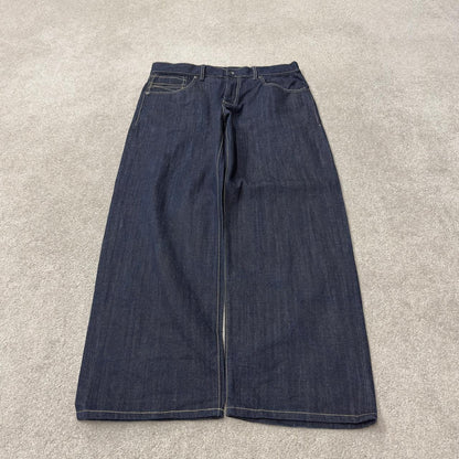 Y2K Sean John baggy jeans wide leg blue denim embroidered stitch design nice quality denim