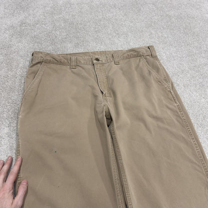 Carhartt carpenter pants relaxed fit tan Loose skate style cargo work pants