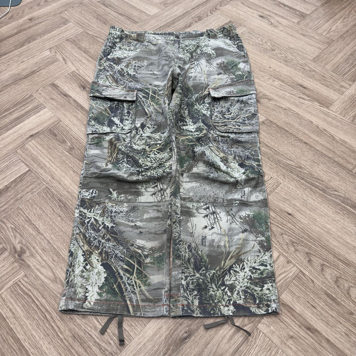 Vintage baggy camo cargo hunting pants Loose leg redhead camouflage utility combat trousers