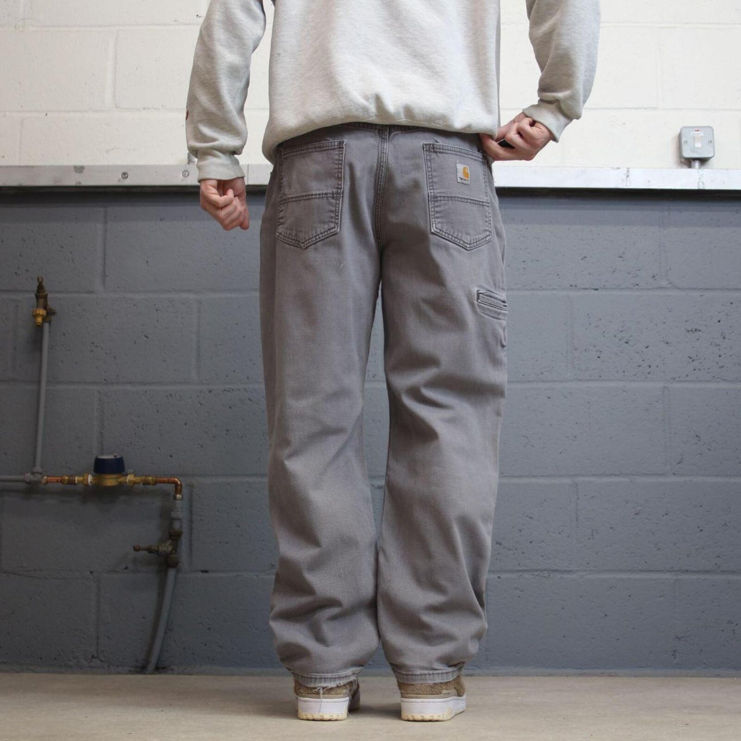 Carhartt cargo pants relaxed fit grey Loose skate style carpenter work pants