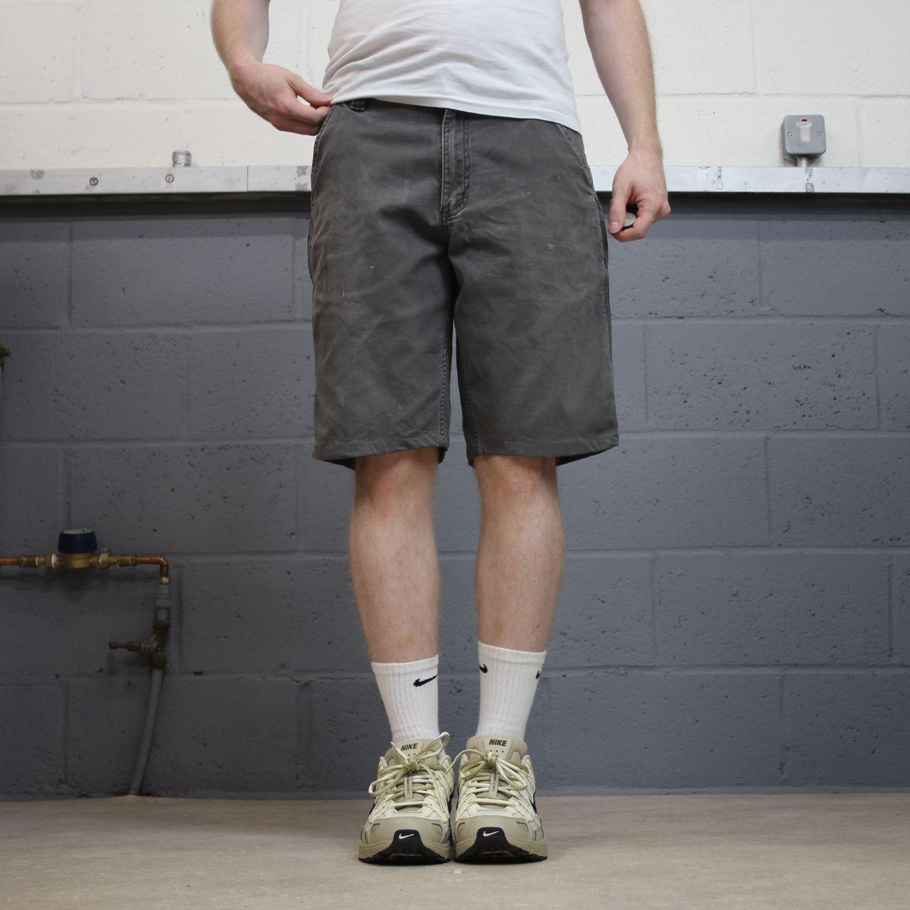 Carhartt carpenter shorts y2k grey Relaxed carpenter skater style work shorts