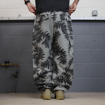 Baggy camo cargo pants grey PSE Mask loose floaty leg camouflage trousers