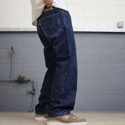 Blue Levis 505 jeans W36L30 blue loose straight leg y2k style pants red tab logo