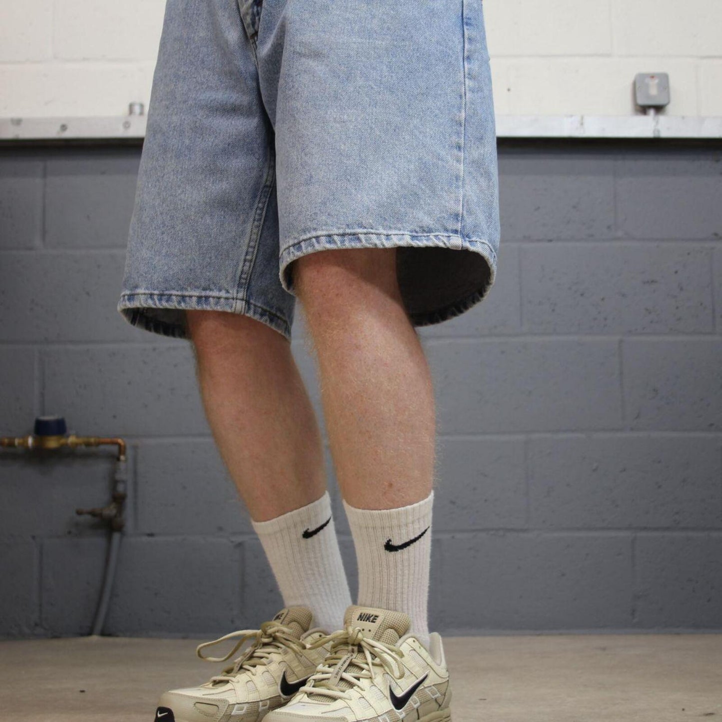 Lee denim shorts Y2K loose blue Loose leg skater style surf jorts