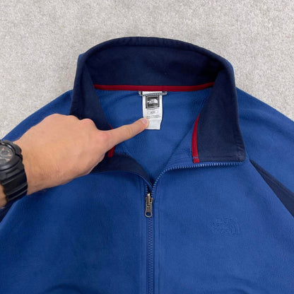 North Face technical fleece XL Blue men’s full zip up TNF Autumn y2k 00s style paneled outdoors