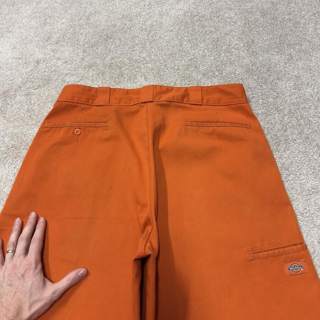 Orange baggy Dickies carpenter chino shorts Chino style skater shorts long wide leg festival
