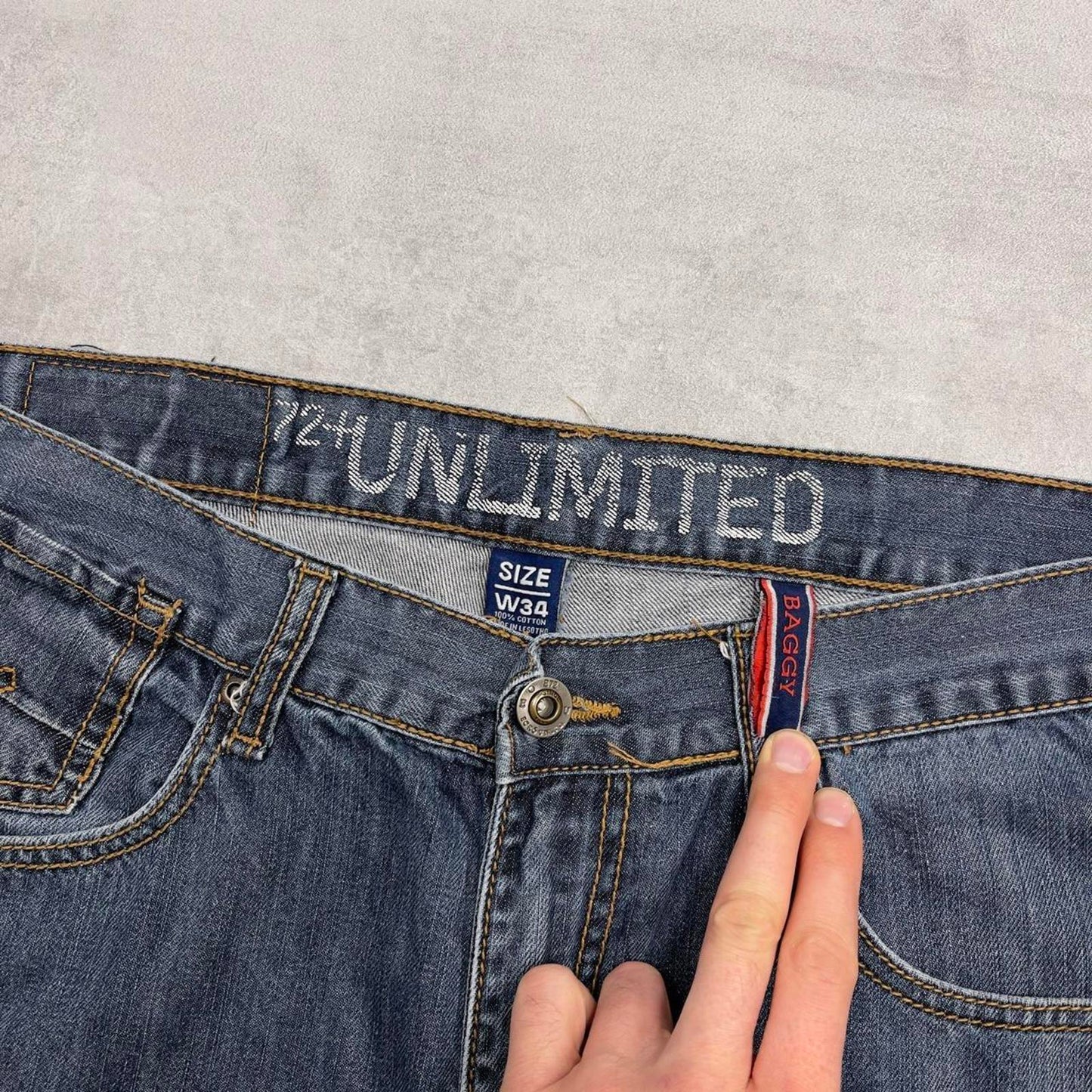 Baggy Ecko Unltd shorts W34 loose denim skater style shorts stitch detailing