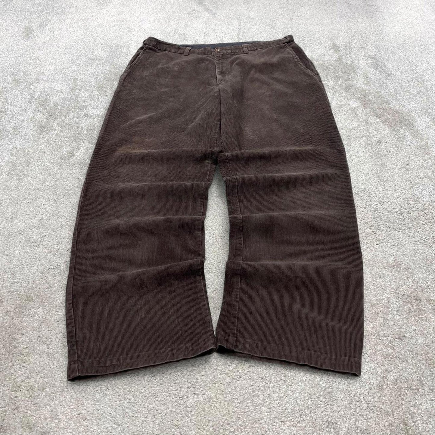 Brown Haggar corduroy trousers W38L32 baggy jumbo cord pants 90s skate style