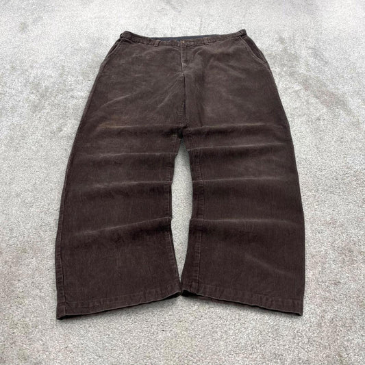 Brown Haggar corduroy trousers W38L32 baggy jumbo cord pants 90s skate style