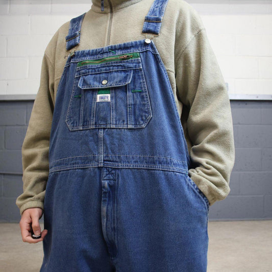 Vintage y2k baggy denim Dungarees loose leg blue Liberty bib & brace overalls utility
