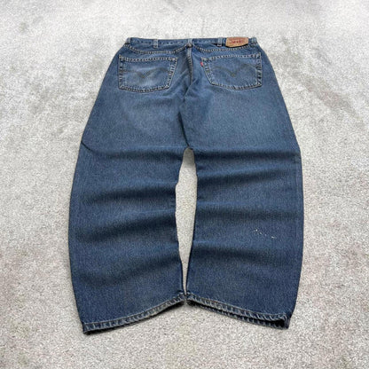 Blue Levi's 550 baggy jeans W38L30 relaxed fit denim 90s skater style pants red tab 100% cotton