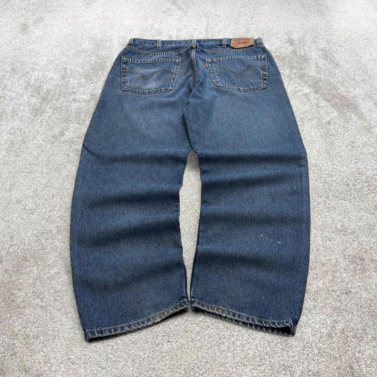 Blue Levi's 550 baggy jeans W38L30 relaxed fit denim 90s skater style pants red tab 100% cotton