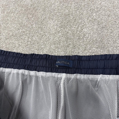 Y2K Nautica colour block baggy tracksuit bottoms navy 3XLT loose mesh lined track pants