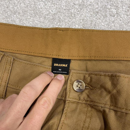 Baggy cargo shorts canvas carpenter tan brown Loose Brahma skater style summer work shorts